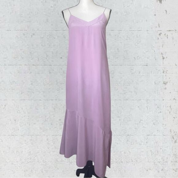 Equipment Jada Silk Slip Midi Dress Small Orchid Smoke Asymmetric Hem Fairycore - Picture 3 of 16